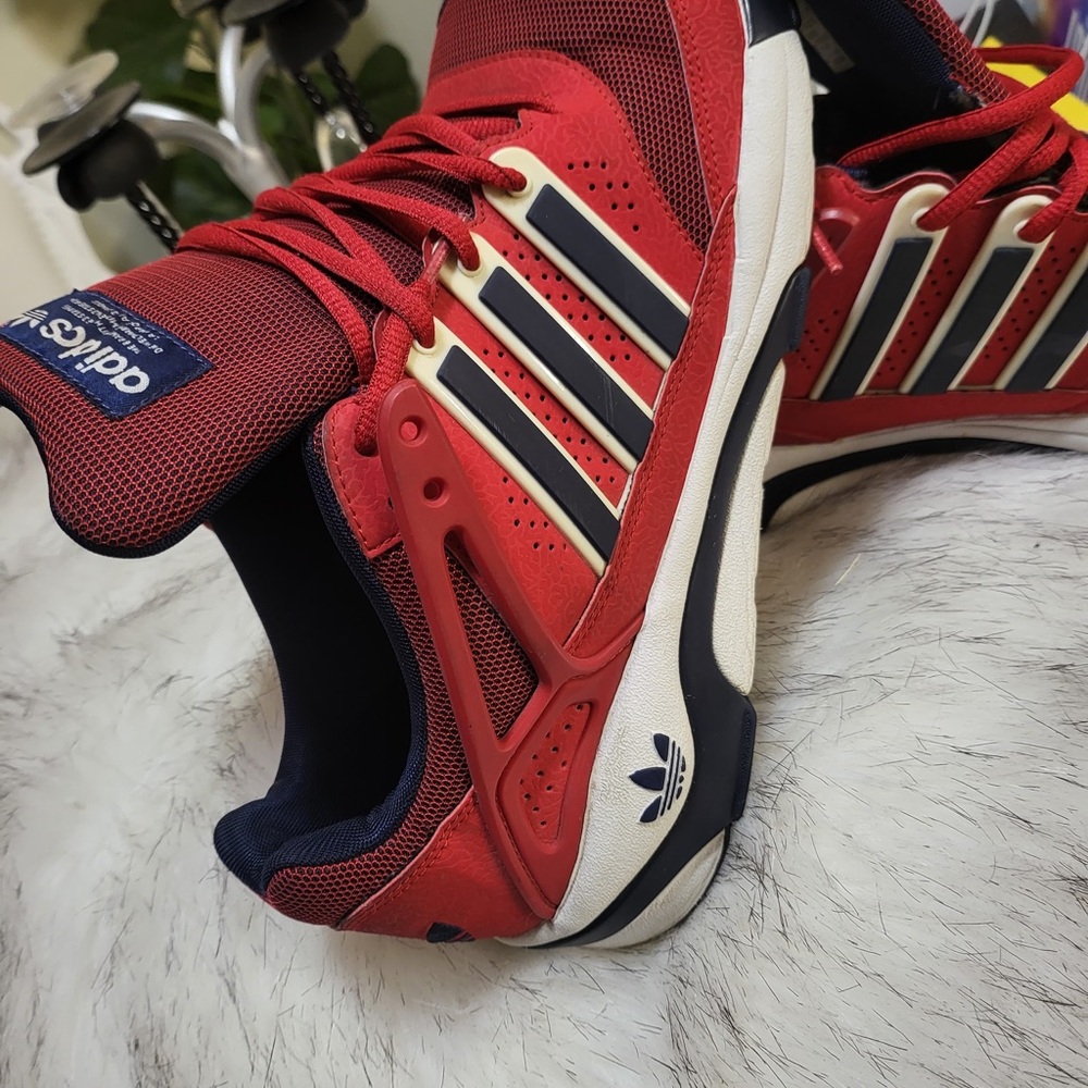 Adidas Red and Blue Athletic Shoes